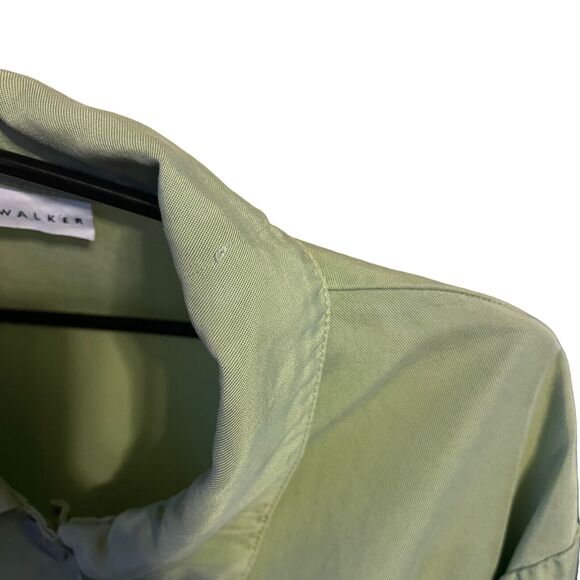 Bryn Walker Women's Green Button Down Tencel Shirt Long Sleeve Collared Size M - Picture 3 of 5